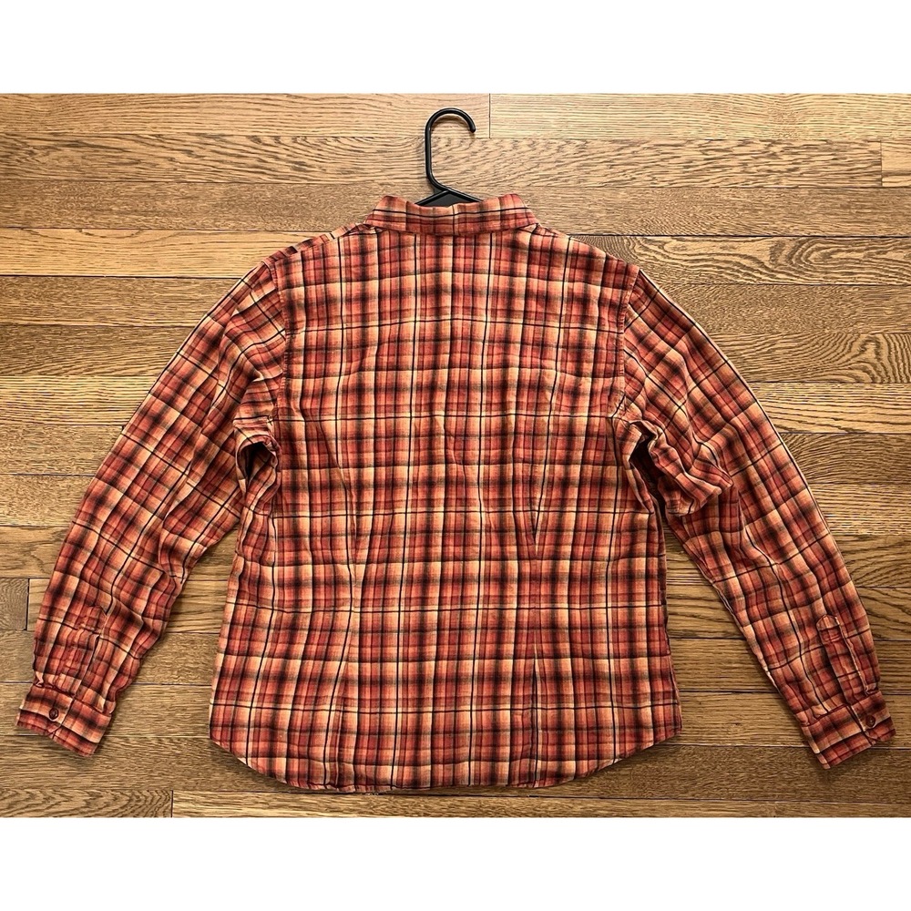 Pendleton Womens 100% Cotton Red Orange Plaid Long Sleeve Shirt Medium - Picture 2 of 9
